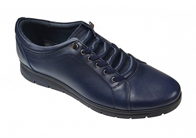 Pantofi barbati casual, din piele naturala, albastru, TIPOBLUE